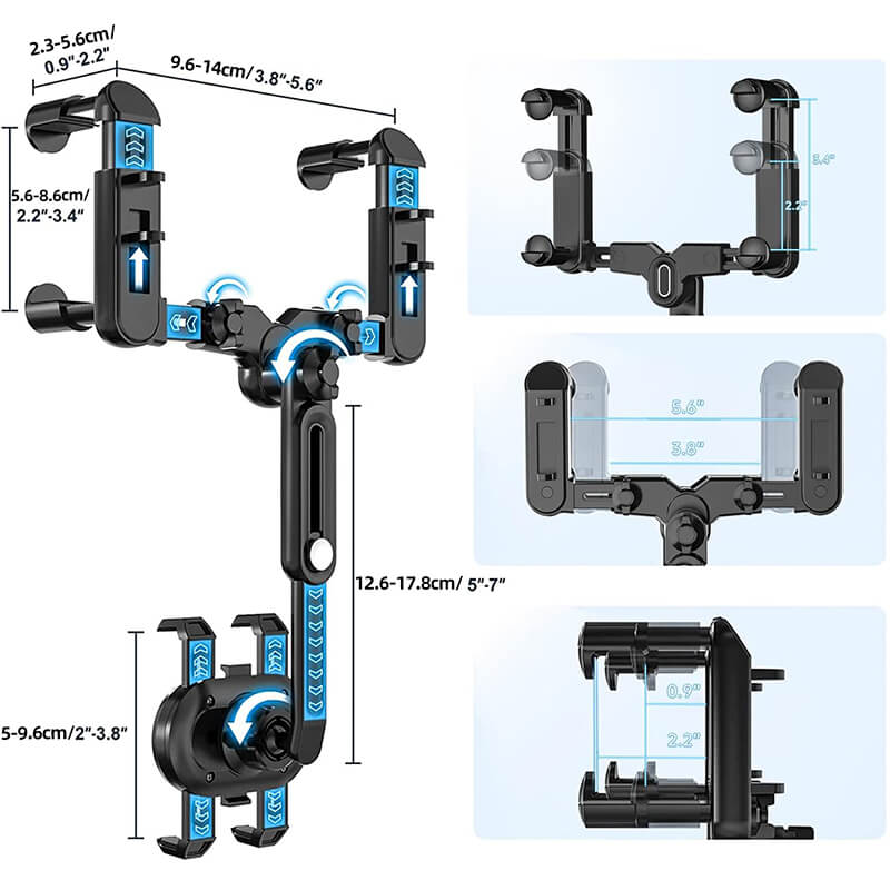 New Arrivals Mobie 360° Rotating Folded Mirror Phone Mount Holder