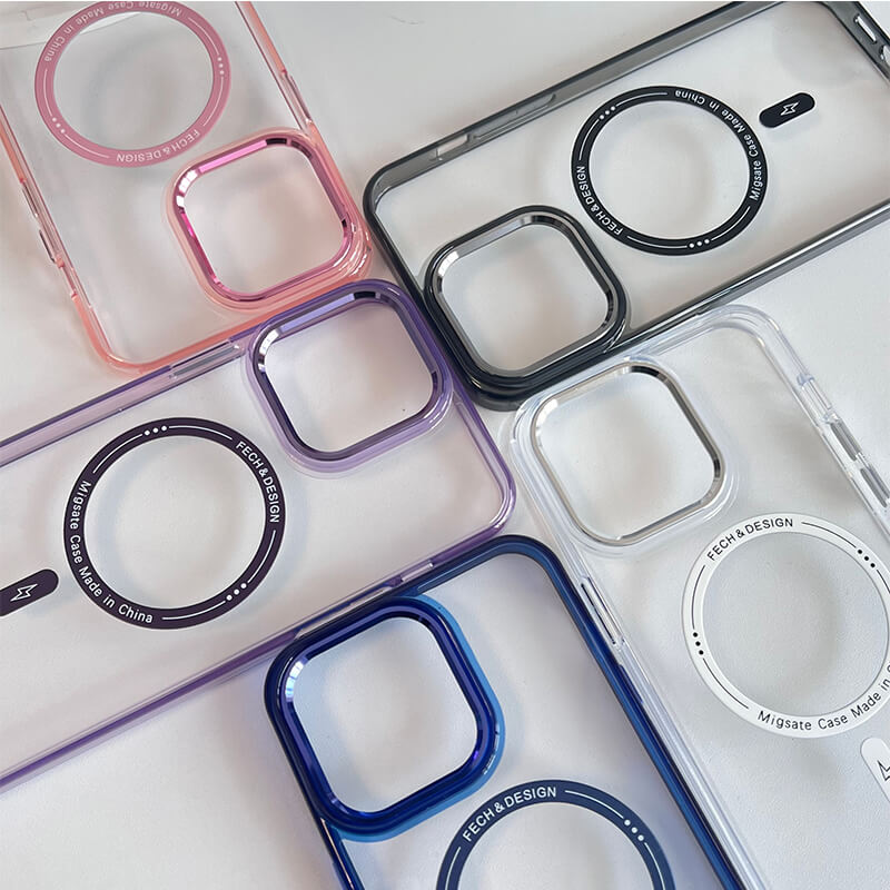 iPhone 14Plus AllureEyes Colorful Frame Transparent Phone Case with Magsafe