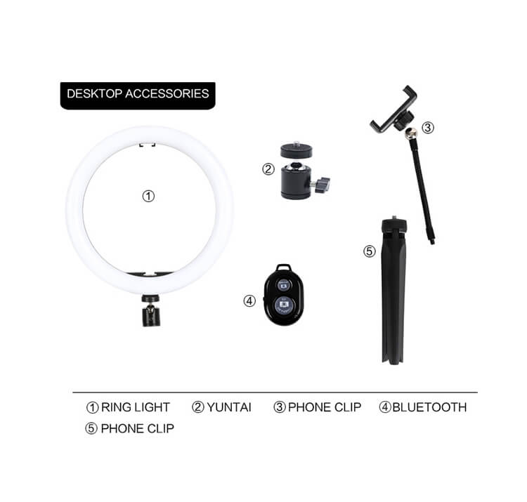 HQ 10 inch(26cm) RGB Selfie Ring Light with Tripod Stand & Phone Holder