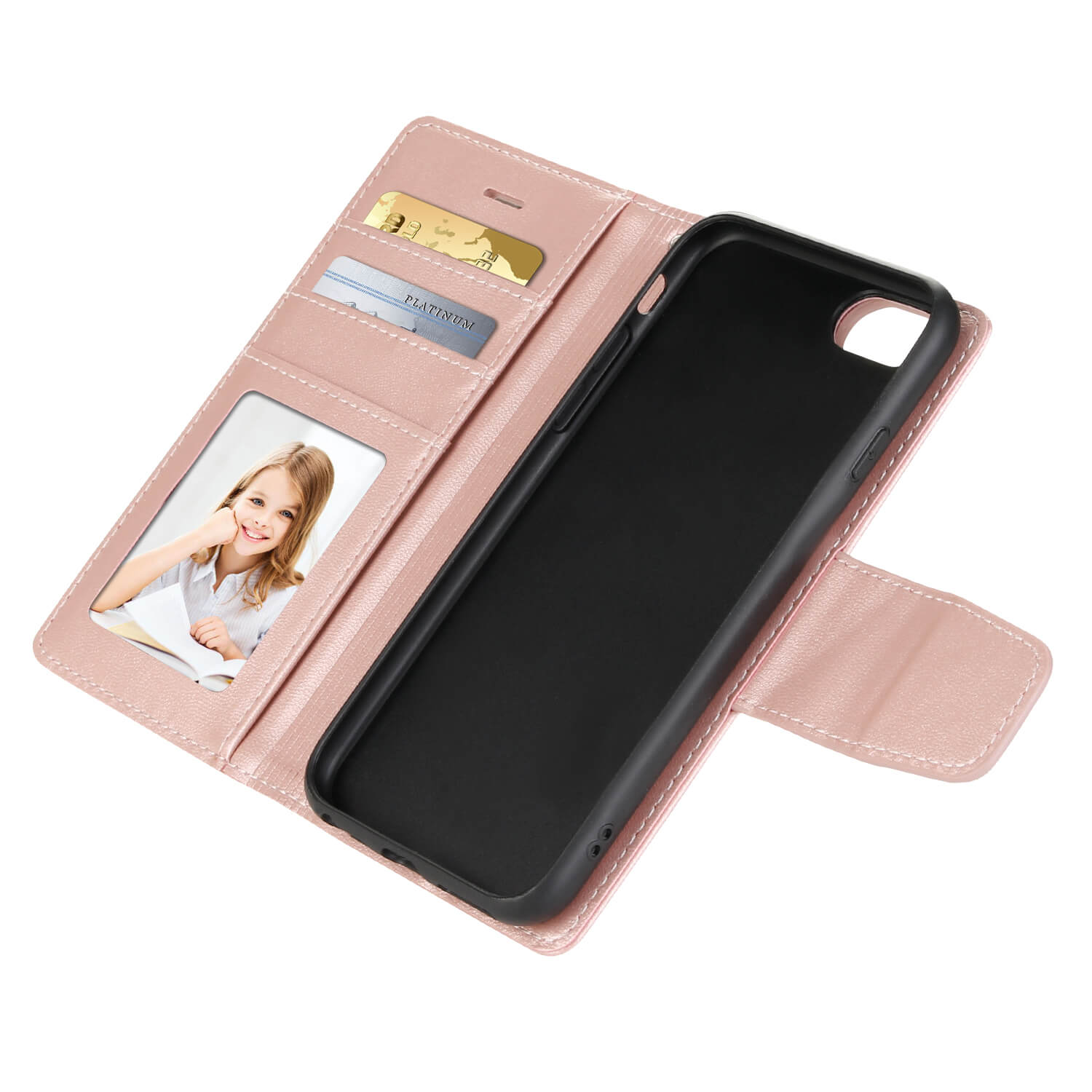 iPhone 6p/7p/8p Hanman Miro Leather 2-in-1 Wallet Case with Magnetic Back