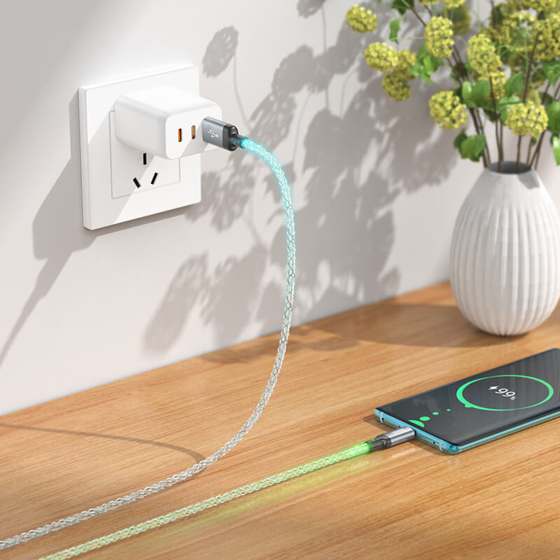 hoco Colorful LED USB A to Type C Charging Cable 1M U112