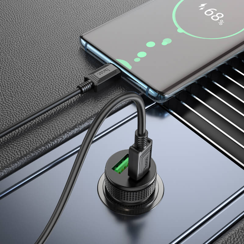 hoco. 38W Dual-Port Fast Car Charger with Aluminum Housing Z49B
