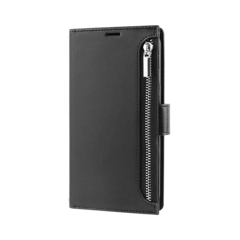 iPhone 15 Hanman Mich Series Leather Crossbody Wallet Flip Case