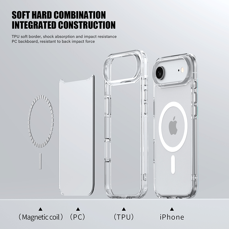 iPhone 17 Air Aurora Magsafe Series Crystal Transparent Phone Case