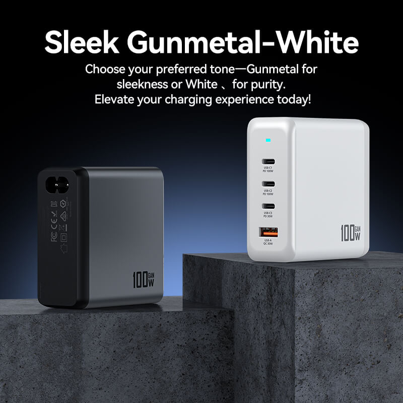 VFAN PD 100W 4 in 1 GaN Fast Charger Station with 1.2m AC Power Cord AU9