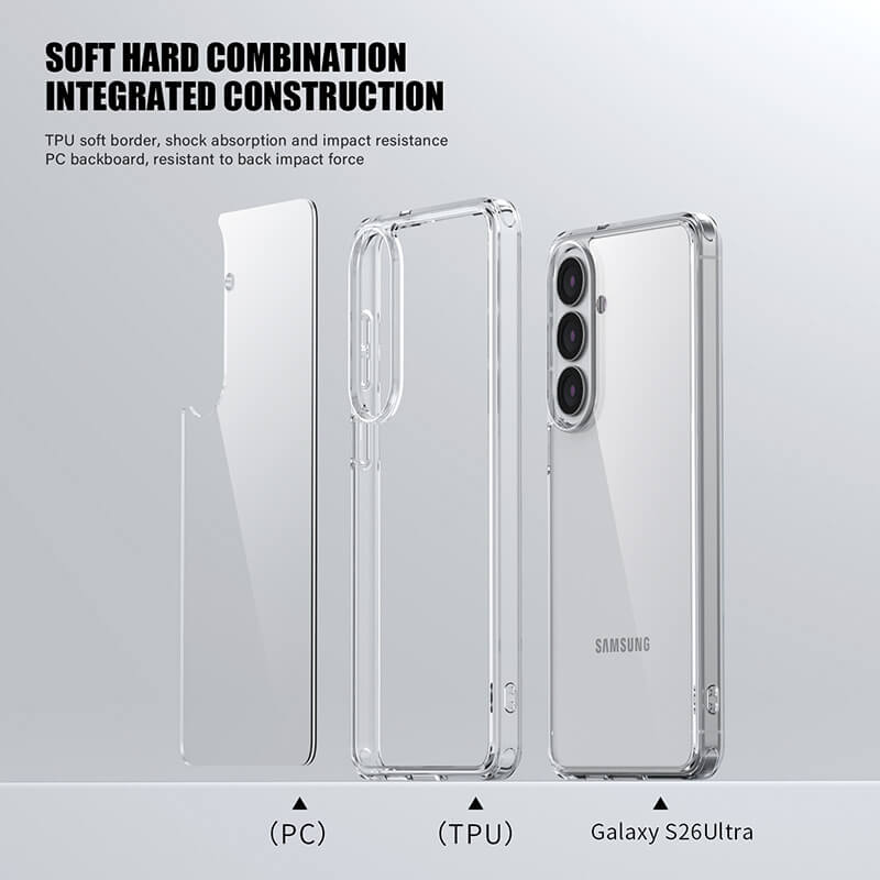 Samsung Galaxy S26 Plus 2026 Aurora Series Crystal Transparent Phone Case