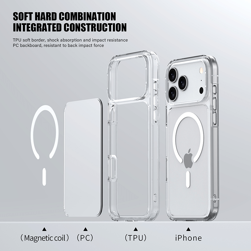 iPhone 17 Pro Max Aurora Magsafe Series Crystal Transparent Phone Case