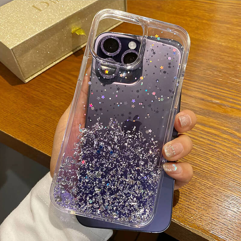 iPhone 11 Pro Max DFANS Diamond Series Gradient Silver Foil Shockproof Case