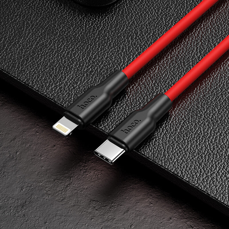 hoco. Silicone PD 20W Type-C to Lightning Charging Data Cable X21 Plus