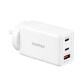 Momax One Plug 65W 3-Port GaN Wall Charger Dual USB-C and USB-A UM20