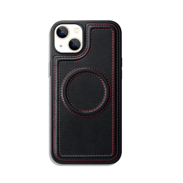 Suitable for iPhone Models Leather One Second Auto-alignment Cooling Magsafe Case