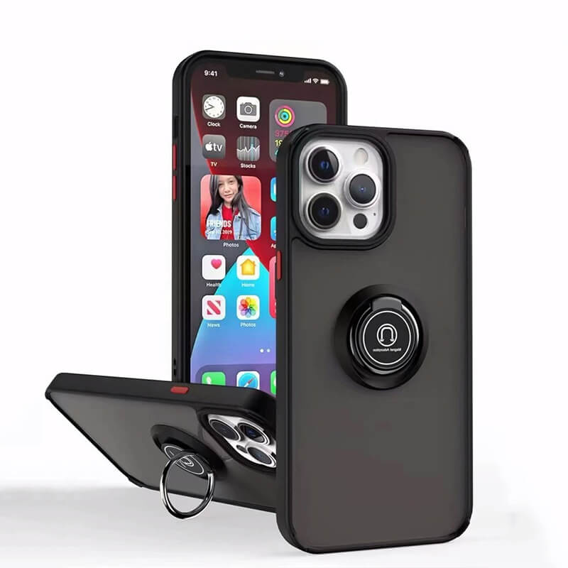 iPhone 12 Mini Translucent Full-Coverage Phone Case with Magnetic Phone Grip