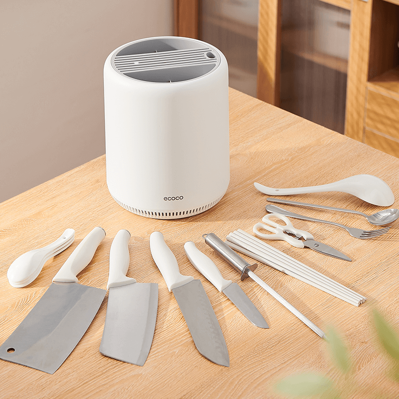 Mobie 360° Rotating Knife Block with Ventilation for Compact Kitchen Storage E24019