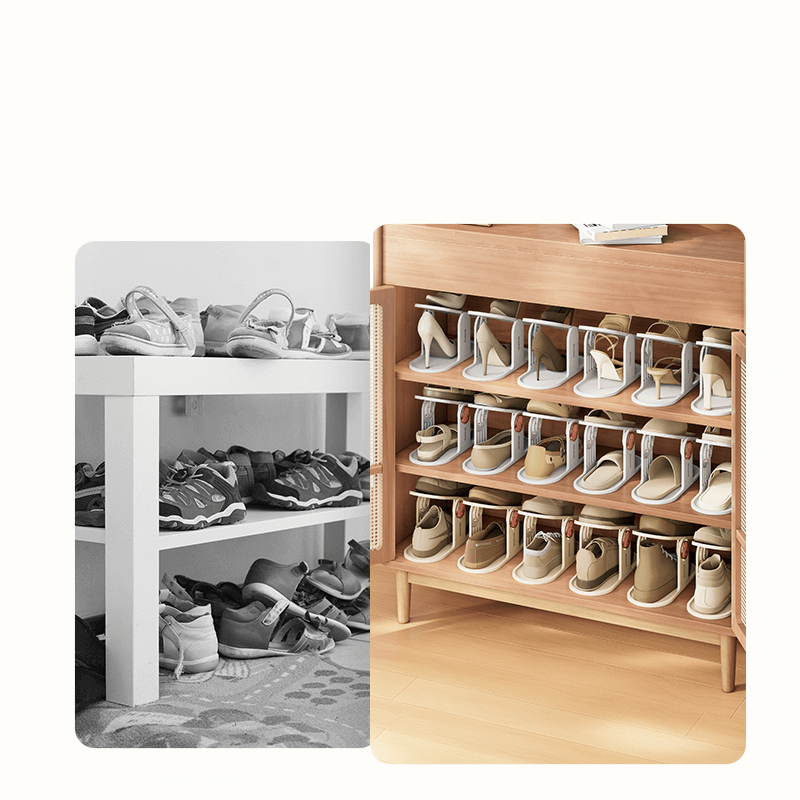 Mobie 2 Set Space Saving Shoe Rack Organizer with Adjustable Angle E24270