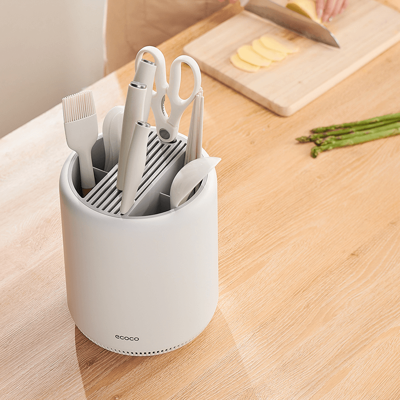 Mobie 360° Rotating Knife Block with Ventilation for Compact Kitchen Storage E24019