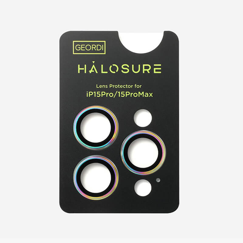 iPhone 15 Pro Halosure Multicolor Tempered Glass Individual Camera Lens Protector