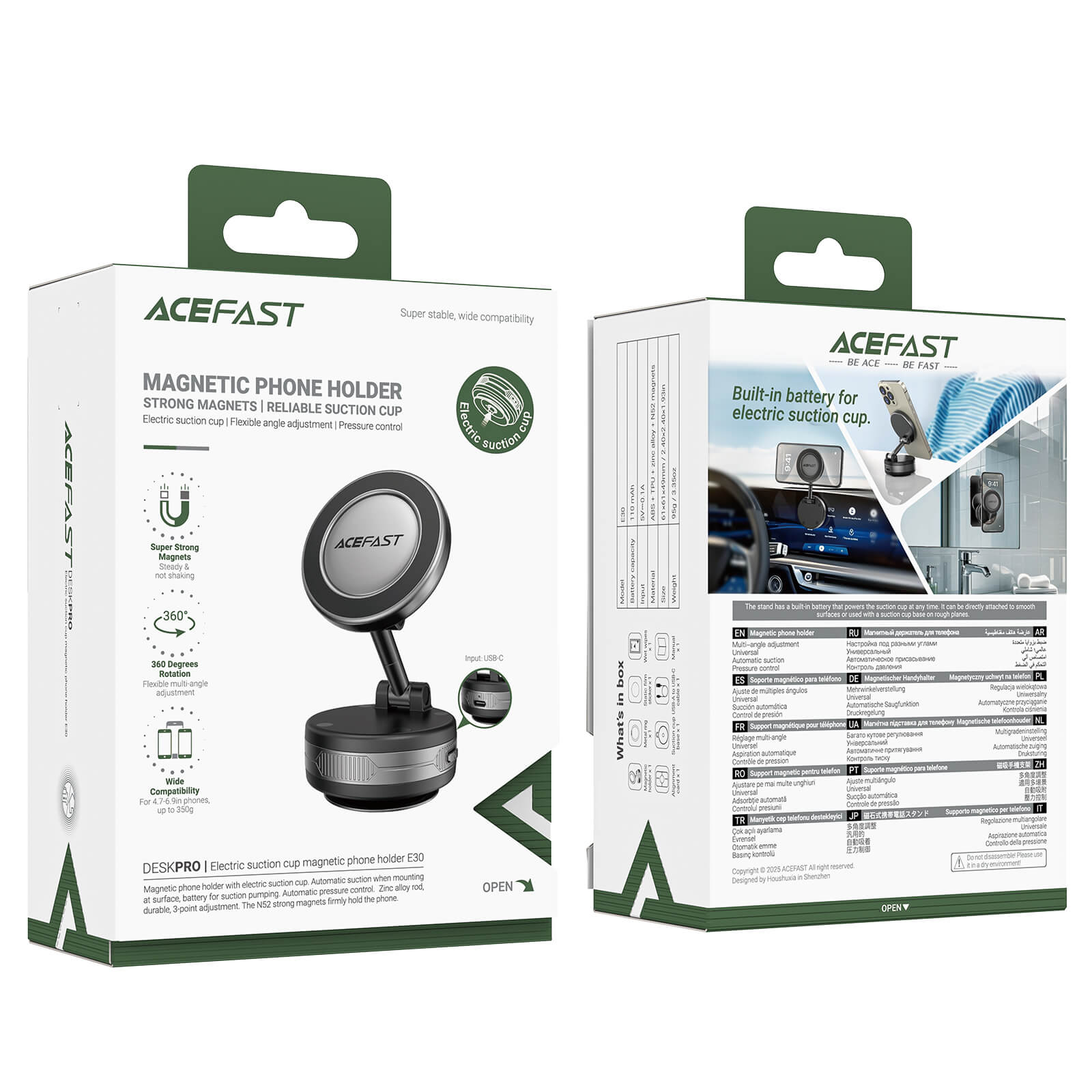 Acefast Electric Auto Vacuum Suction Magnetic Phone Holder E30