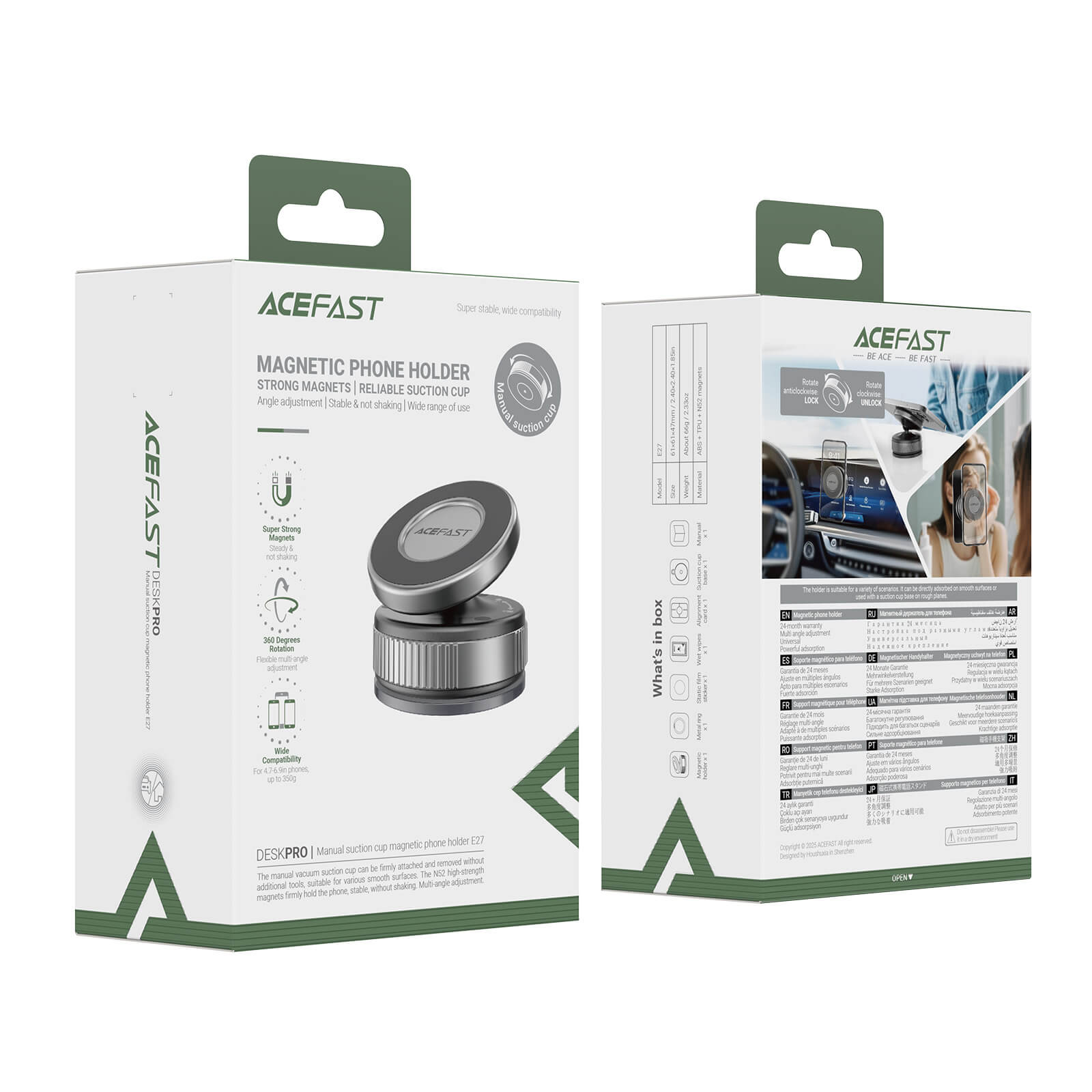 Acefast Vacuum Suction MagSafe Car Phone Holder E27