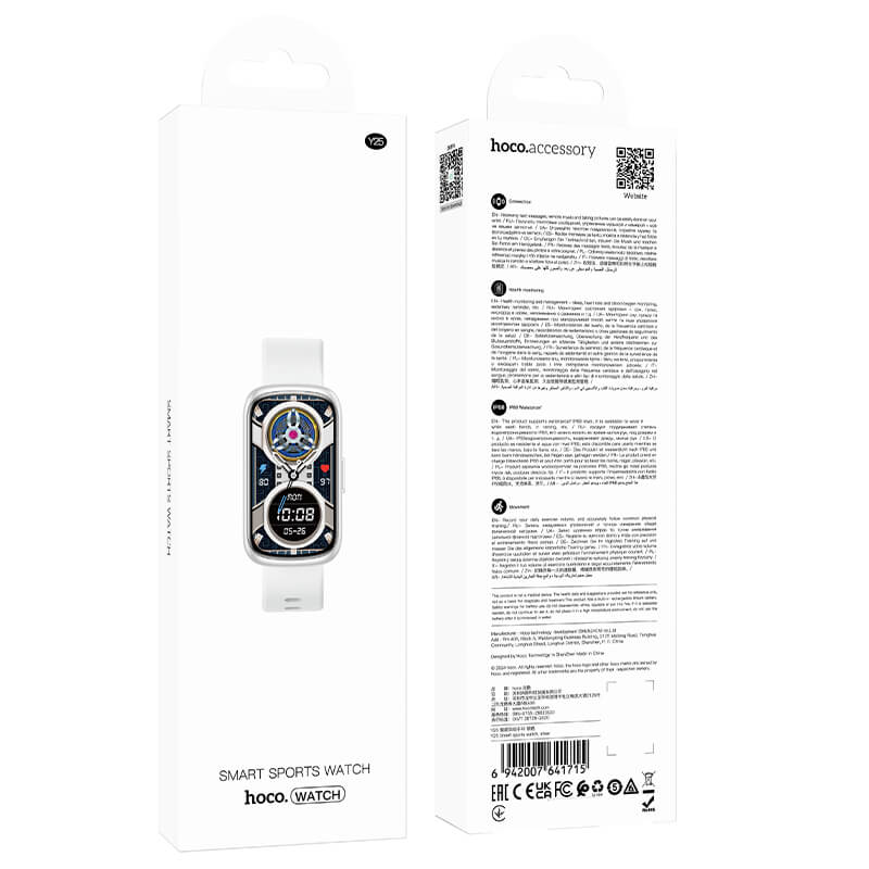 hoco Sports Waterproof Multipile Language Bluetooth 5.3 Smart Watch Y25