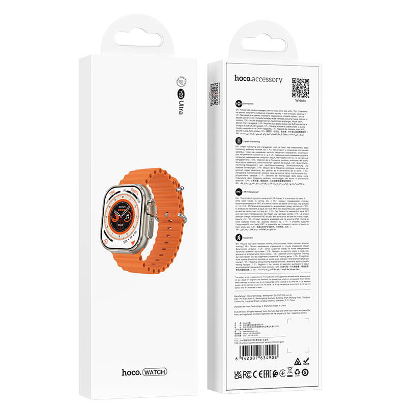 hoco Y23 Ultra Smart Watch – Bluetooth Calls, 7-Day Battery, iOS