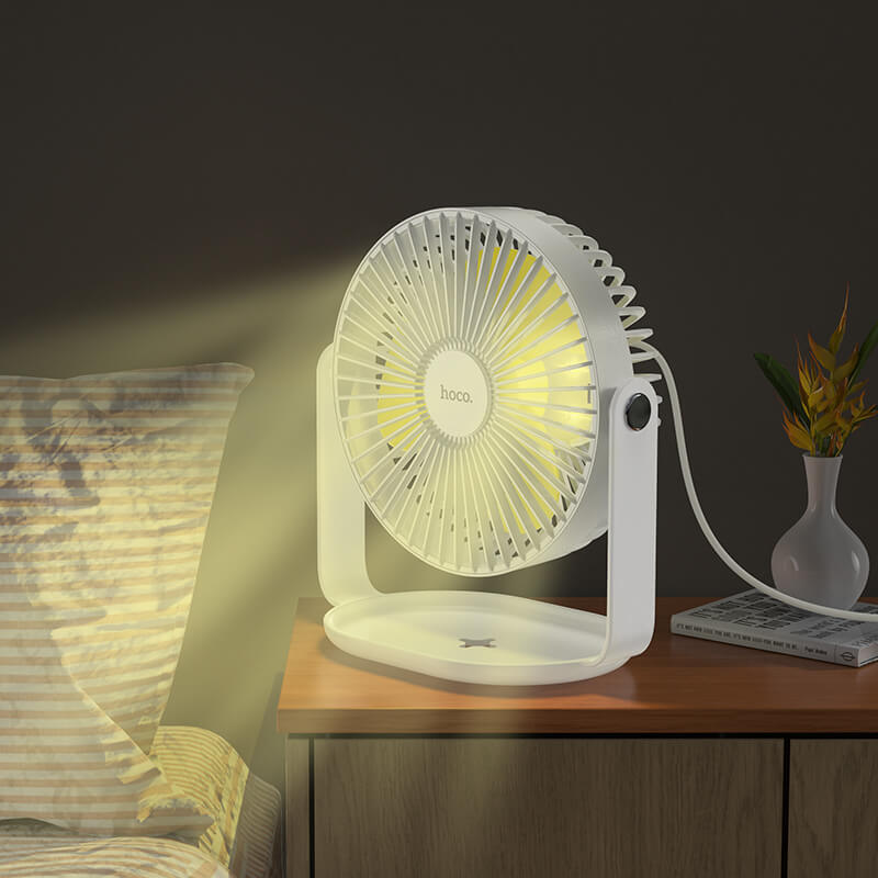 hoco. Multifunctional Powerful 360°  Rotation Desktop Fan with Light F14