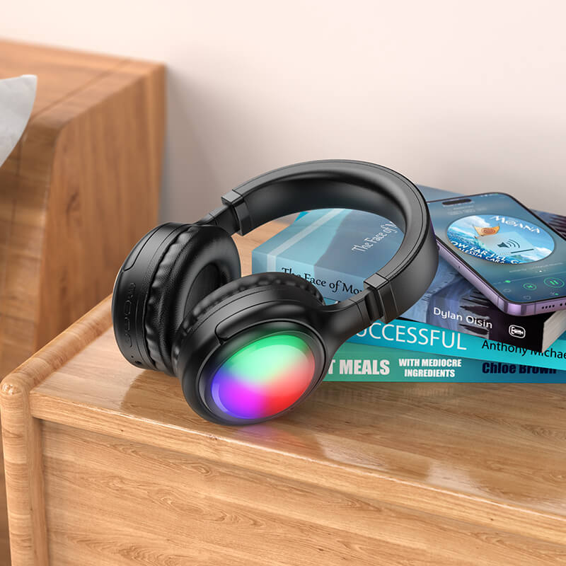 hoco. Bluetooth Headset with 46 Hours Playtime and RGB Lights W48