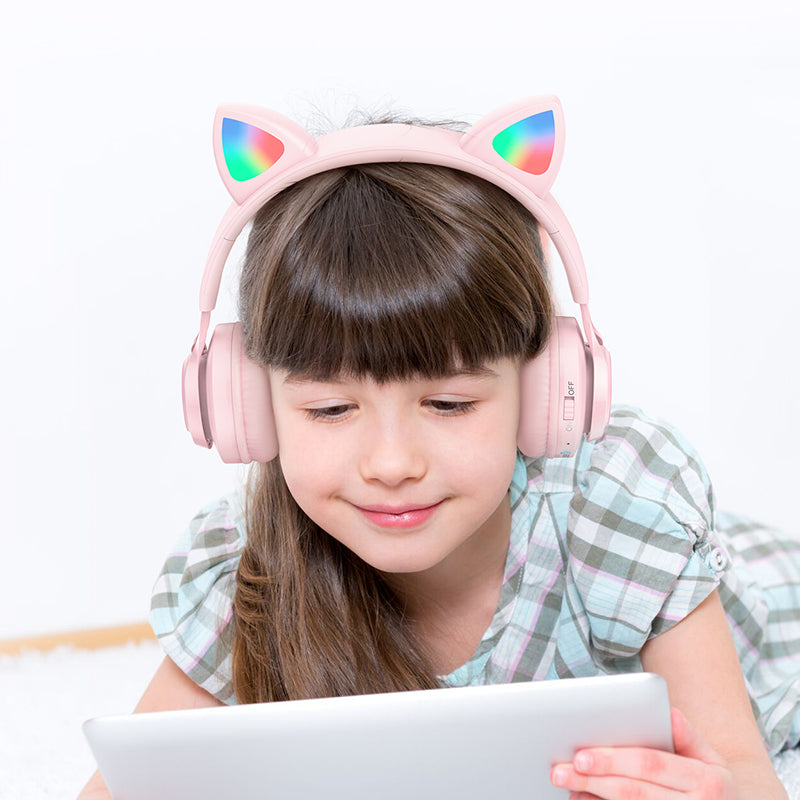 hoco. Cat Ear Bluetooth Headphones for Girls and Kids Ages 3+ W39