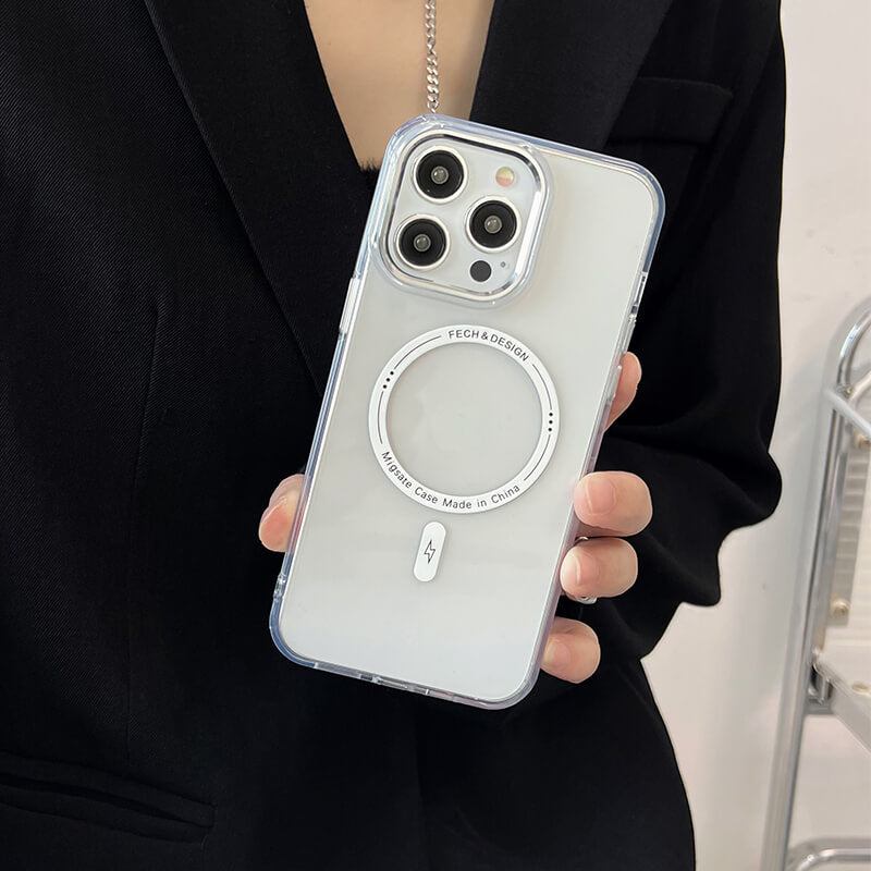 iPhone 15Pro Max AllureEyes Colorful Frame Transparent Phone Case with Magsafe