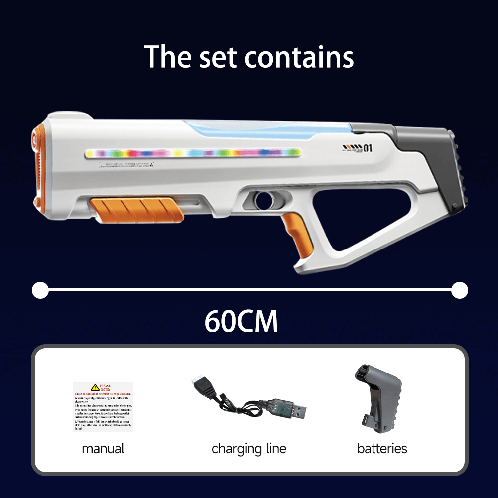 Mobie Auto Suction Electric Water Gun with LED Lights for Kids 8+
