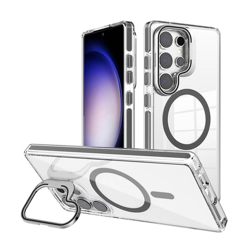 Compatible with Samsung S26 Ultra 2026 Rita Series Invisible Kickstand Crystal Clear Magsafe Case