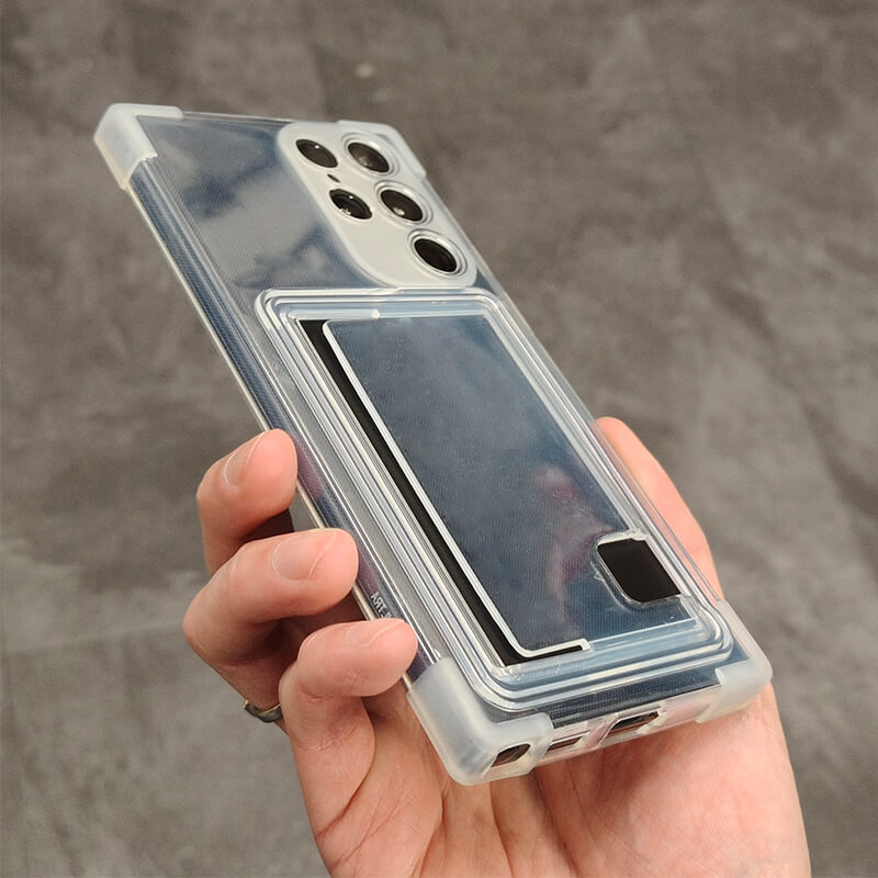 Anti Drop Phone Case with Card Pocket Compatible with Samsung Galaxy S24 Plus 2024