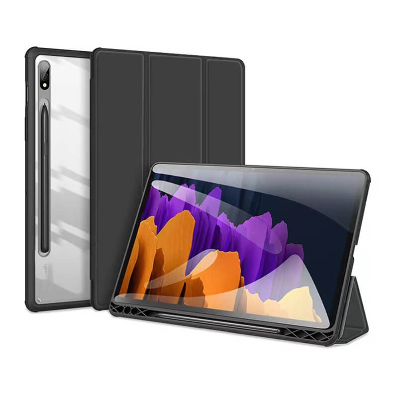 iPad 11th 10.9" 2025 Elysian Series Luxury PU Leather Tablet Case Stand with Pen Slot Black