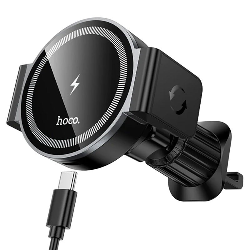 Hoco 15W Wireless Charging Magnetic & Clamp Air Vent Car Phone Holder HW35