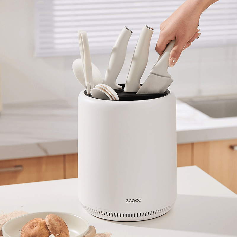 Mobie 360° Rotating Knife Block with Ventilation for Compact Kitchen Storage E24019