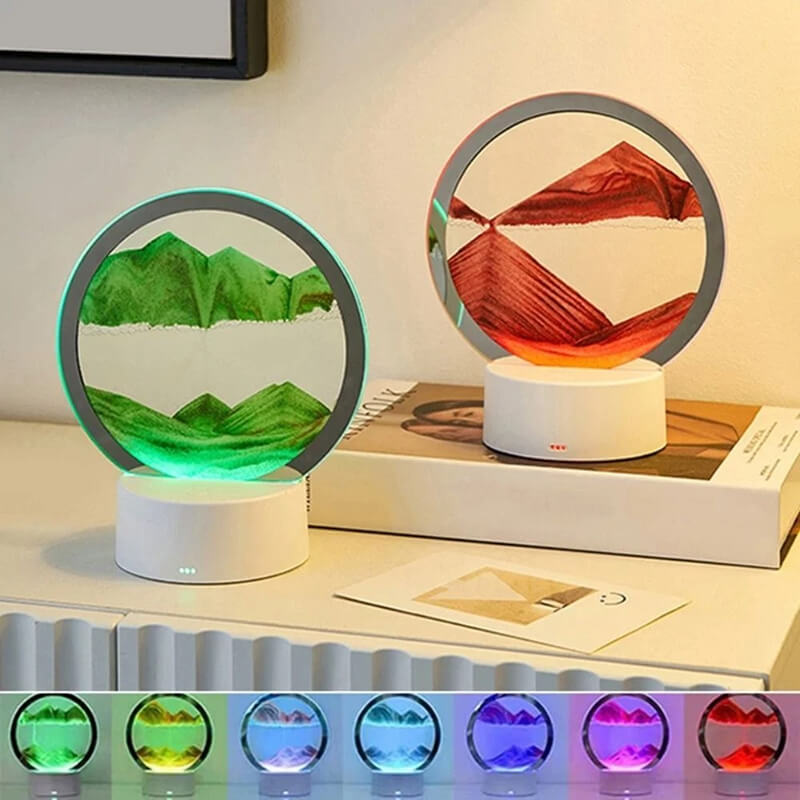 Mobie Flowing Sand Sphere Lamp Touch Control 7 Color Changing Light