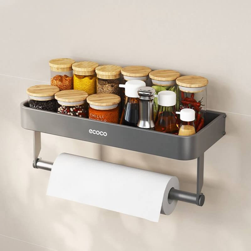 Mobie No Drill Install Multi Function Kitchen Wall Mounted Shelf E24037