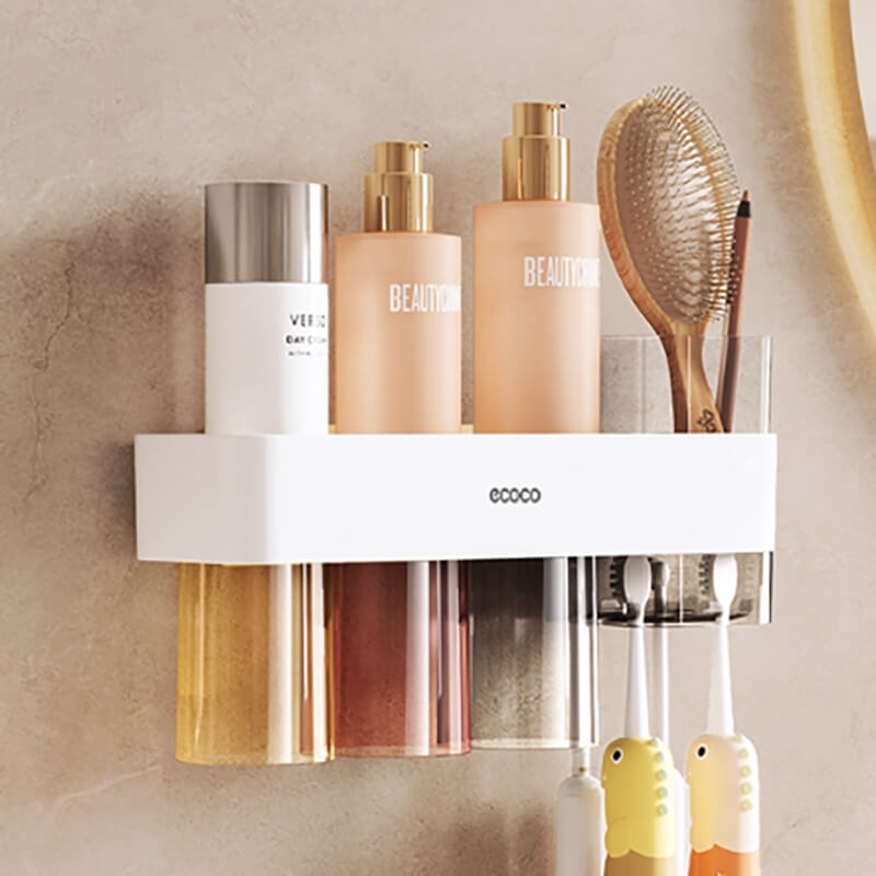 Mobie Wall Mount Toothbrush Holder with 3 Magnetic Cups E25042