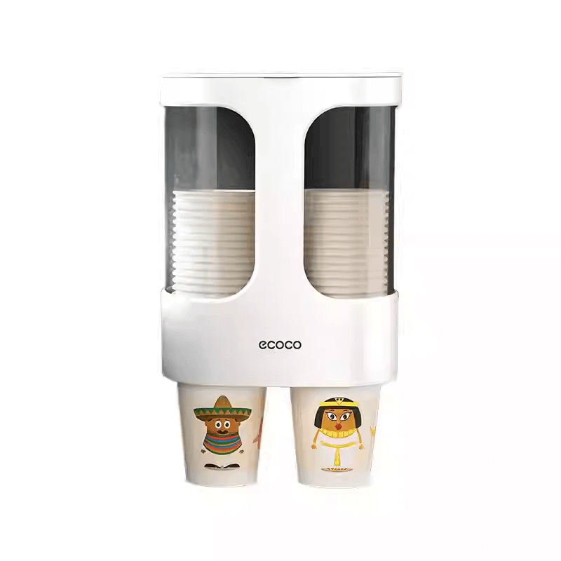 Mobie Wall Mounted Cup Holder for Hygienic Storage and One Handed Dispensing E1907