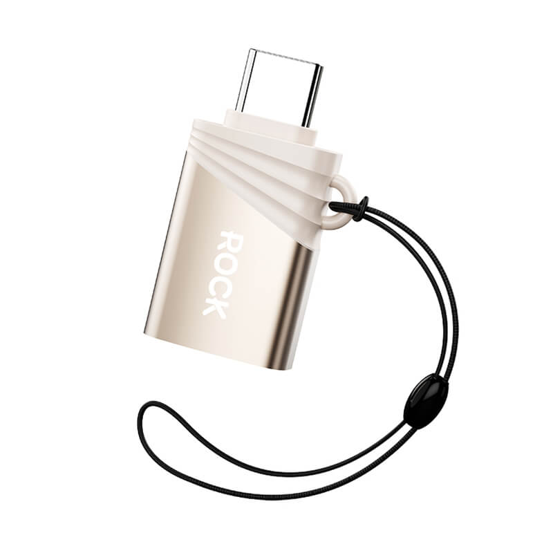  Rock USB to Type-C Male OTG Adapter with Lanyard