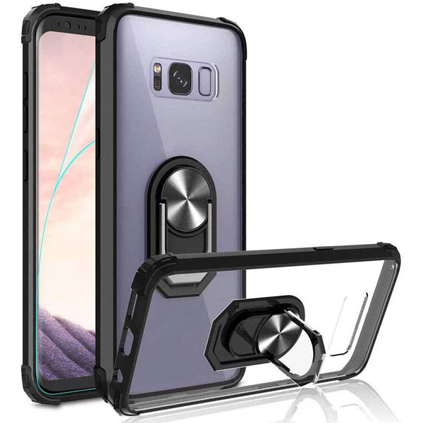 Samsung S8 Plus Transparent Full-Body Protective Phone Case with Phone Grip