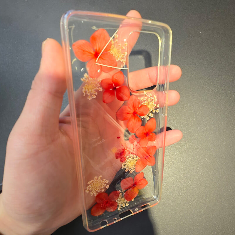Samsung Galaxy A32 5G 2021 Real Flower Back TPU Shockproof Case