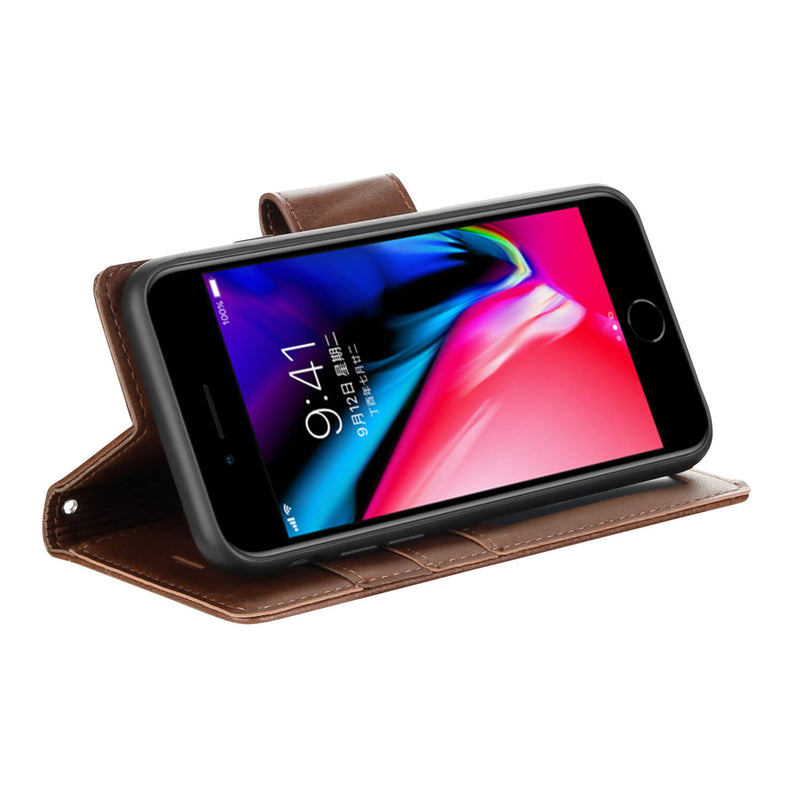 iPhone 6p/7p/8p Hanman Miro Leather 2-in-1 Wallet Case with Magnetic Back