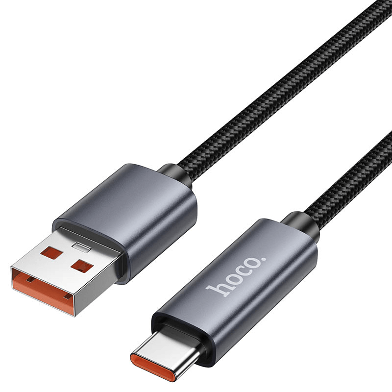 Hoco LED Power Display Durable Nylon Braided Type-C to USB-A Cable 1m X112