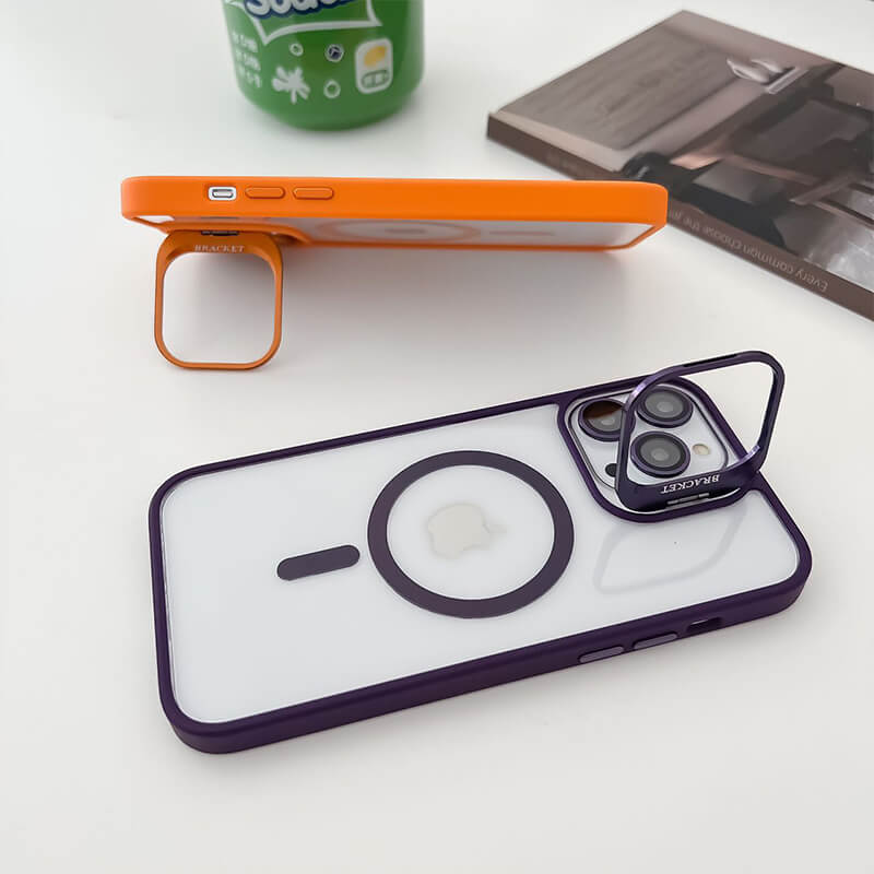 iPhone 15 Pro Max Camera Lens Stand Transparency MagSafe Phone Case
