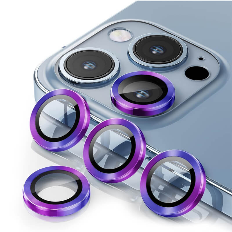 iPhone 13 Mini 9H Multicolor Tempered Glass Individual Camera Lens Cover Protector