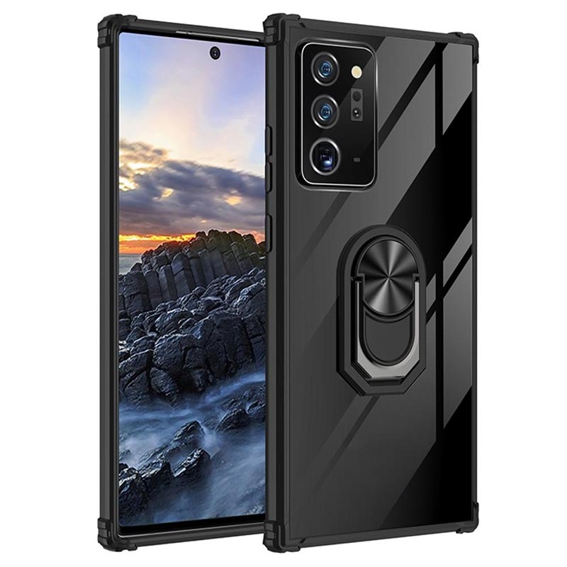 Samsung Galaxy Note 9 2018 Transparent Full-Body Protective Phone Case with Phone Grip